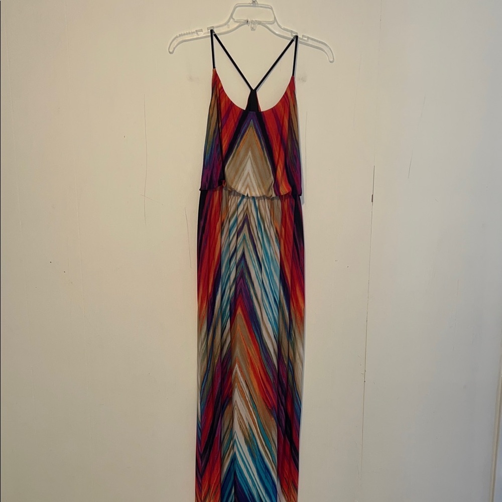 Venus Multicolor Chevron Maxi Dress Size S 0321261